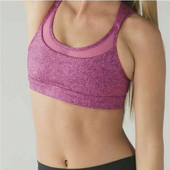 Lululemon Get Down Bra Pink With Mesh size 4 - Picture 2 of 6